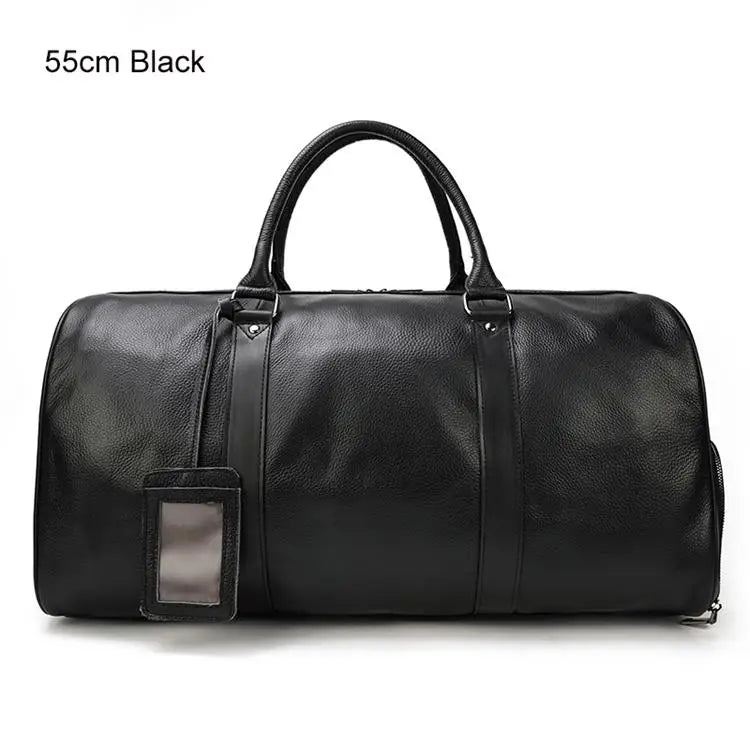 Luxe lederen handbagage en schouder reistas