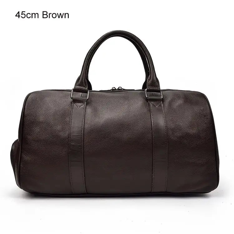 Luxe lederen handbagage en schouder reistas