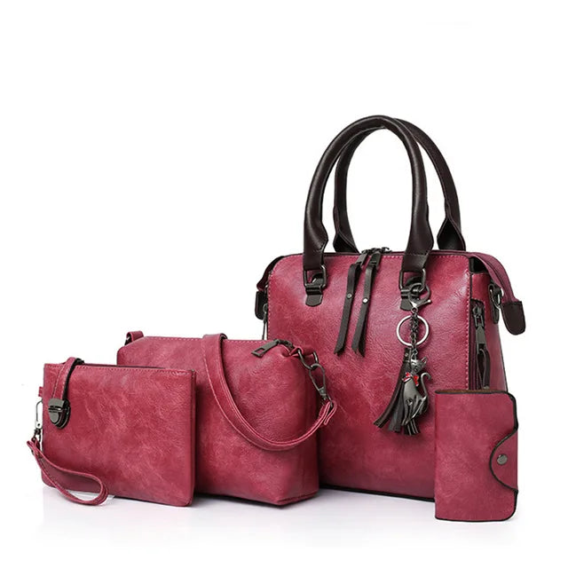 Dames Tassen Luxe  Portemonnee Handtassen En Schoudertas 4 stuks