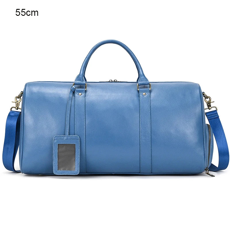 Luxe lederen handbagage en schouder reistas