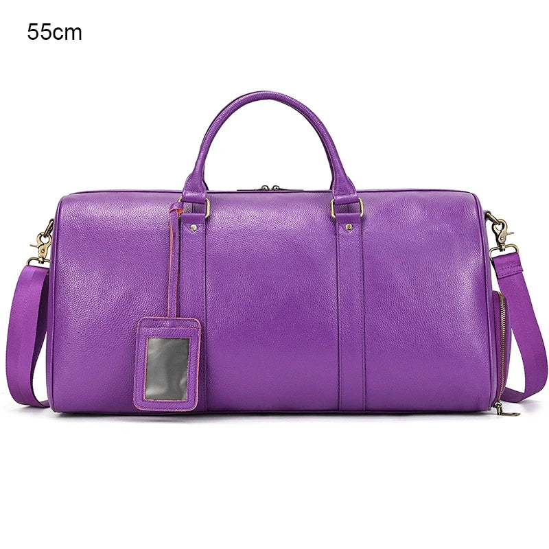 Luxe lederen handbagage en schouder reistas