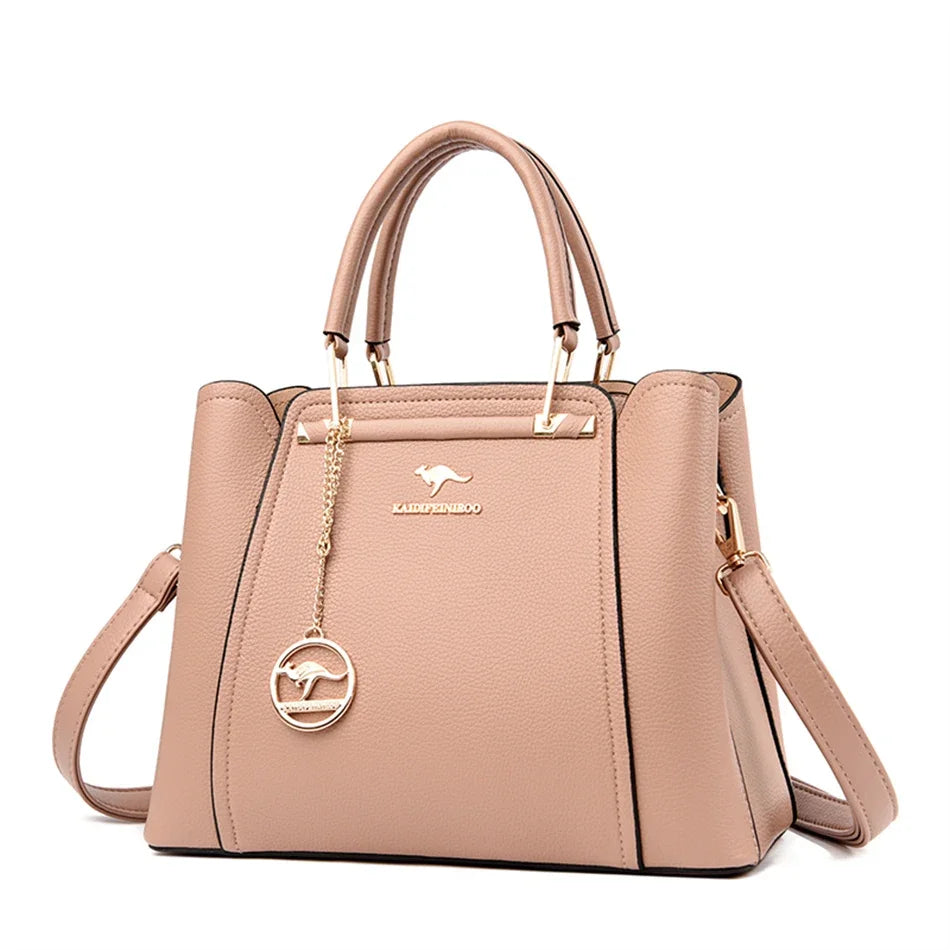 Luxe dames pu leren hand en schoudertas.