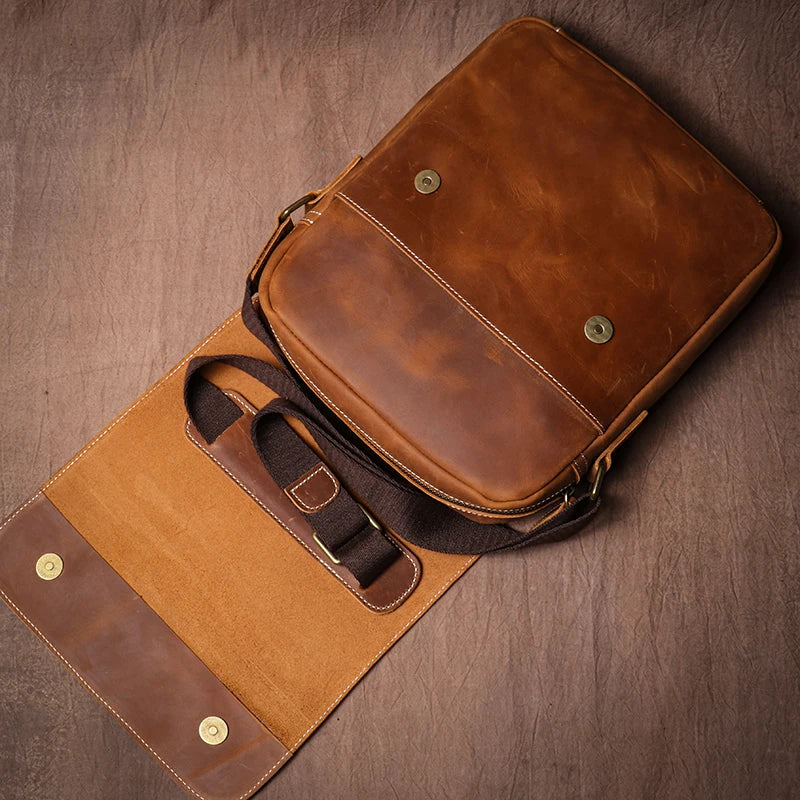 Vintage Lederen Heren Schoudertas