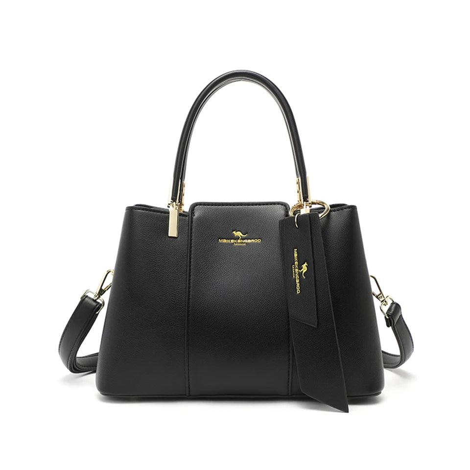 Luxe trendy PU lederen hand en schoudertas