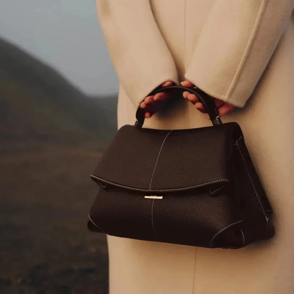 Luxe hoogwaardige trendy lederen dames handtas