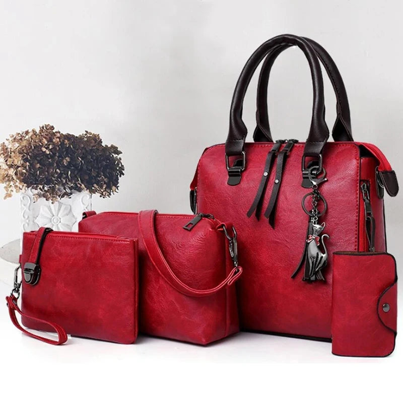 Dames Tassen Luxe  Portemonnee Handtassen En Schoudertas 4 stuks