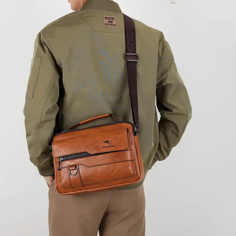 Luxe Zakelijke PU lederen Heren Schouder en Handtas