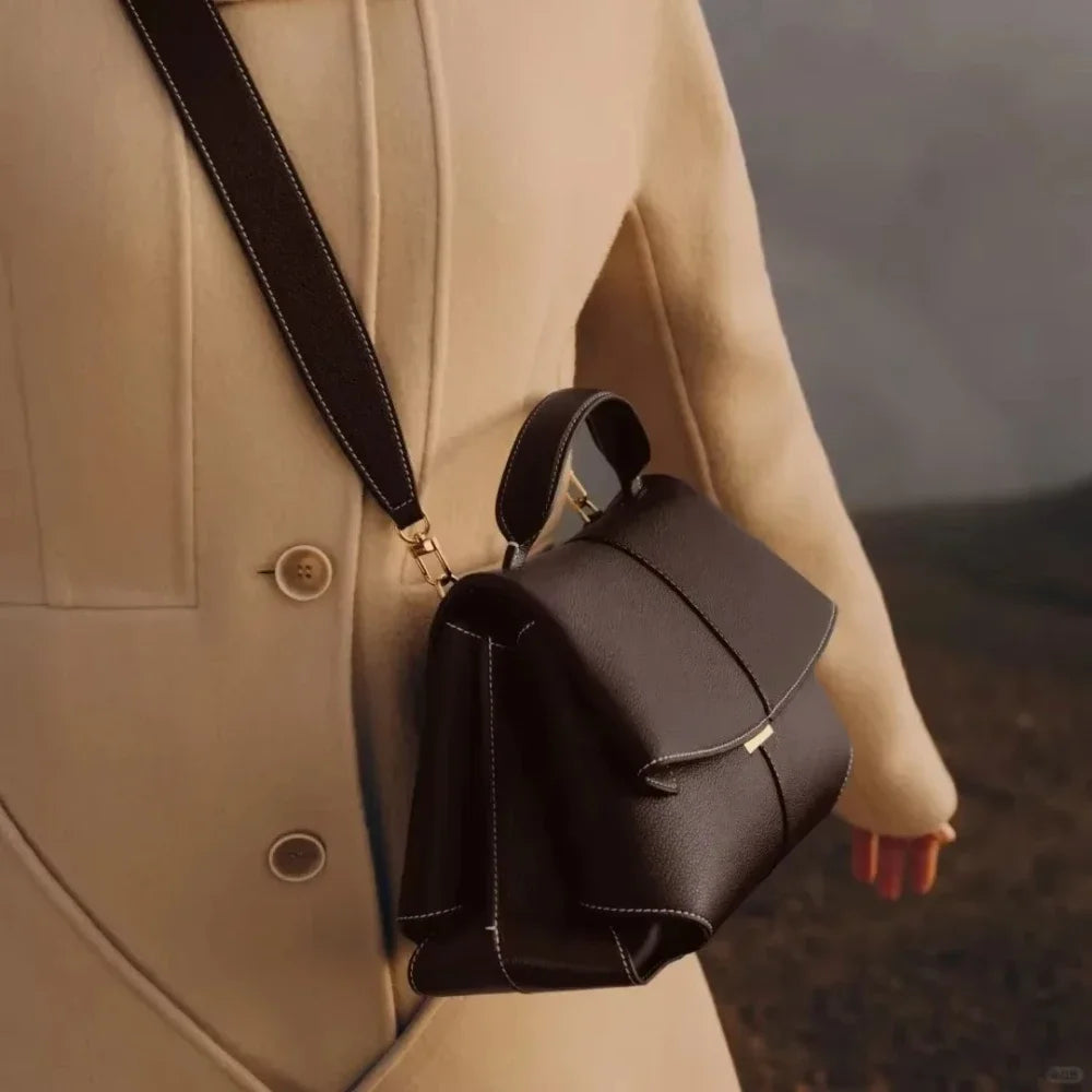 Luxe hoogwaardige trendy lederen dames handtas