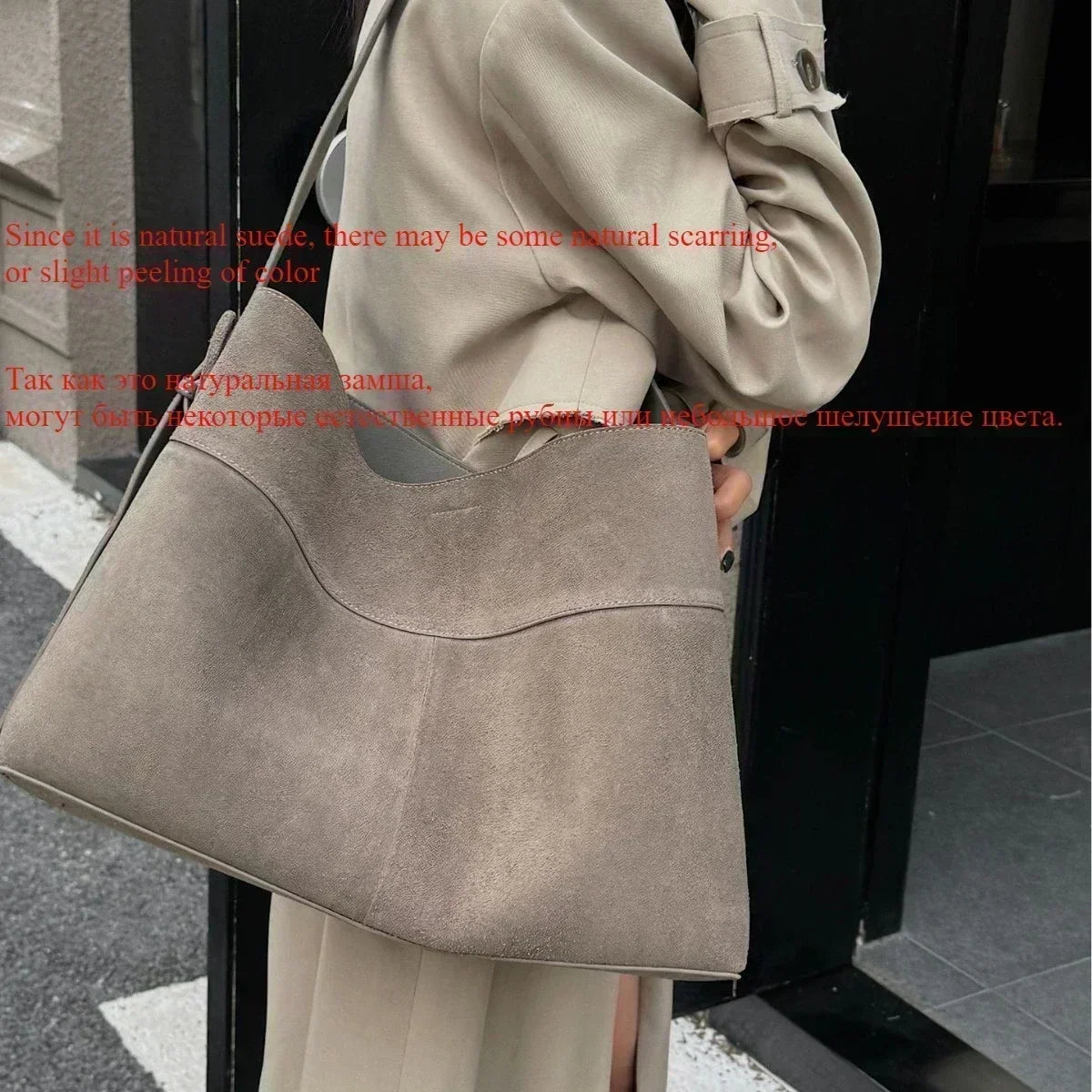 Echt suede lederen winter damestas