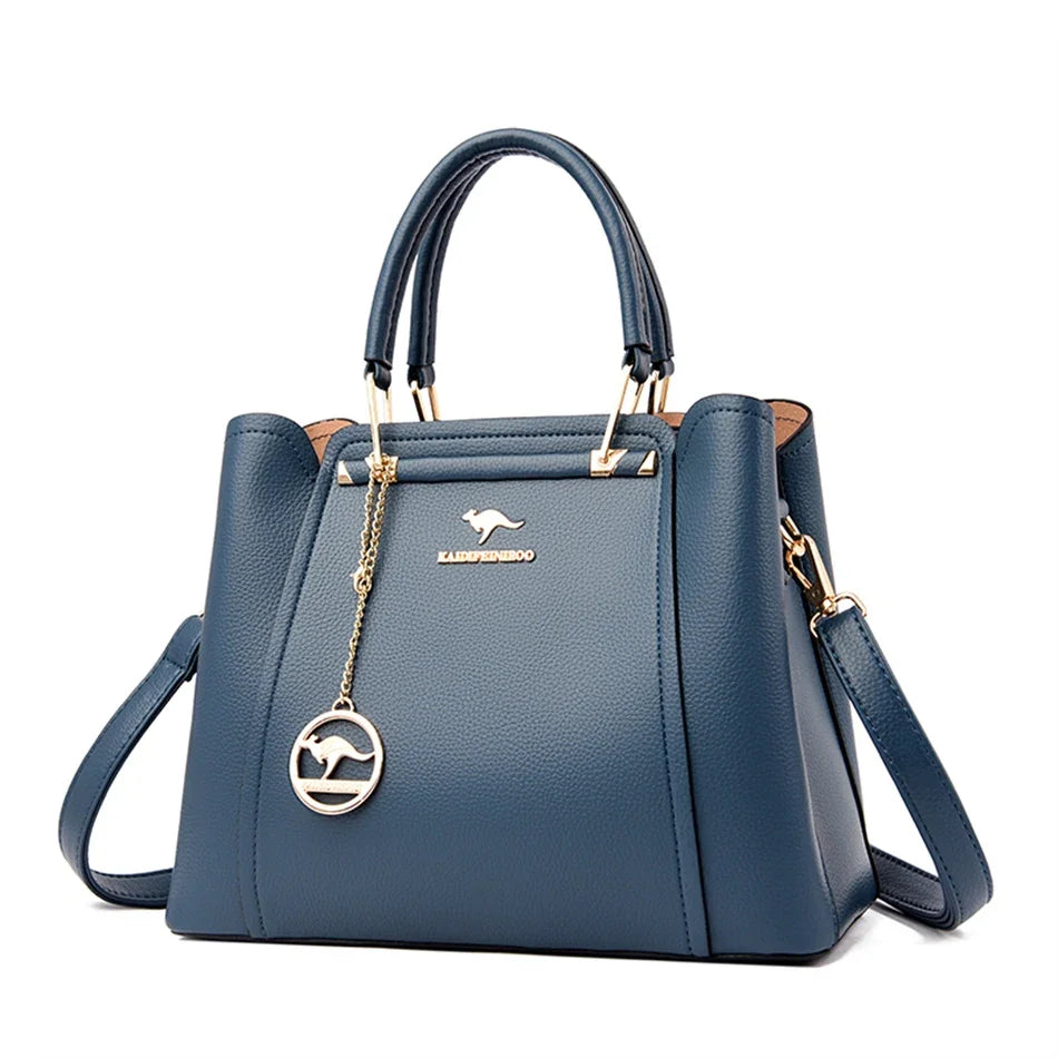Luxe dames pu leren hand en schoudertas.