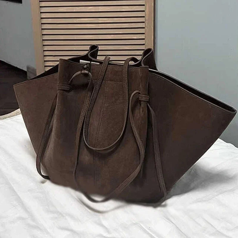 luxe suede designer hand en schoudertas