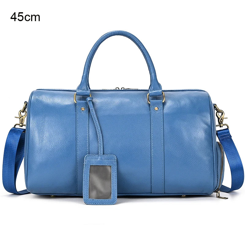 Luxe lederen handbagage en schouder reistas