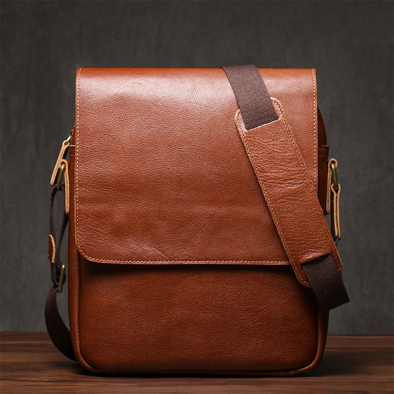 Vintage Lederen Heren Schoudertas