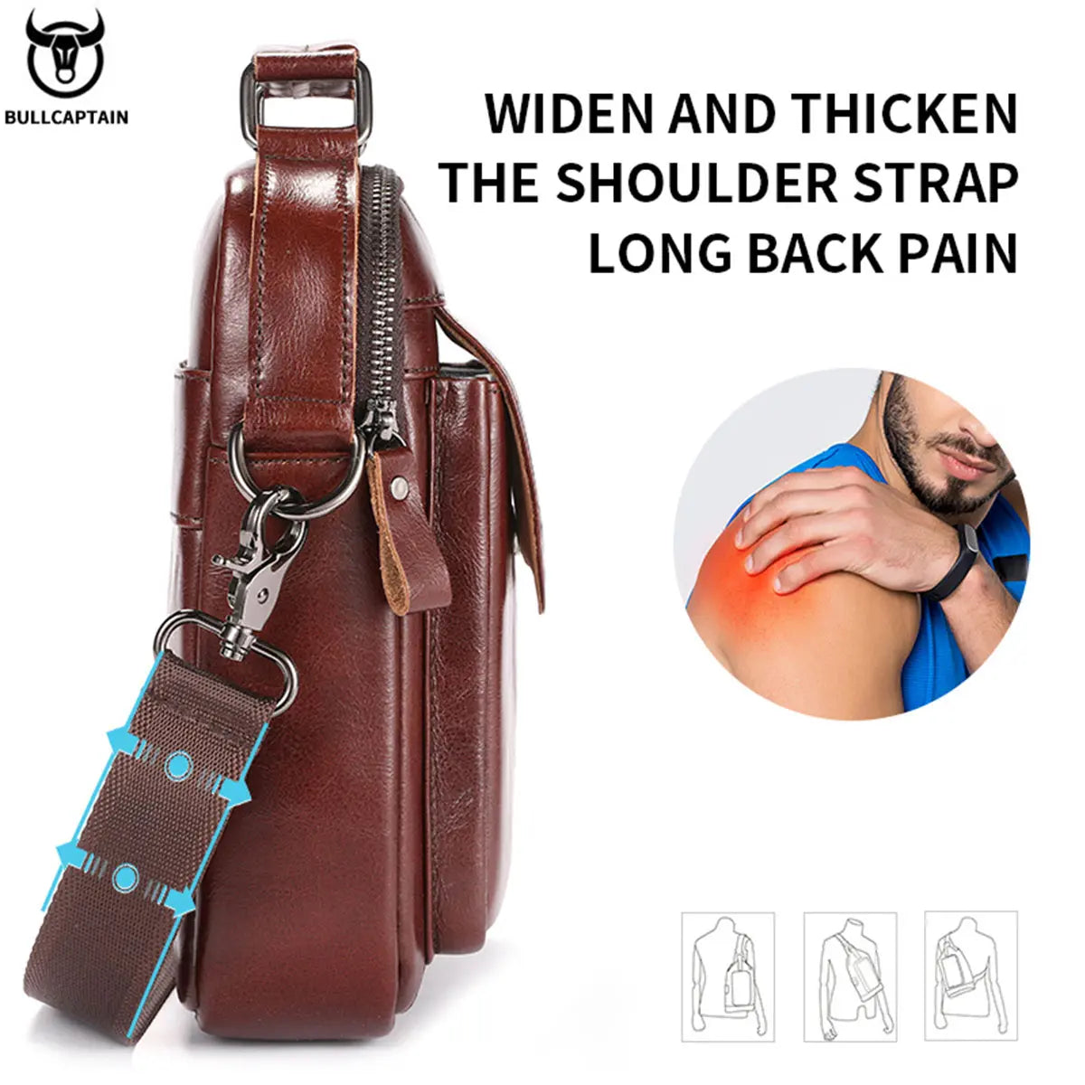 Echt Lederen Top Kwaliteit Heren Schouder Tas