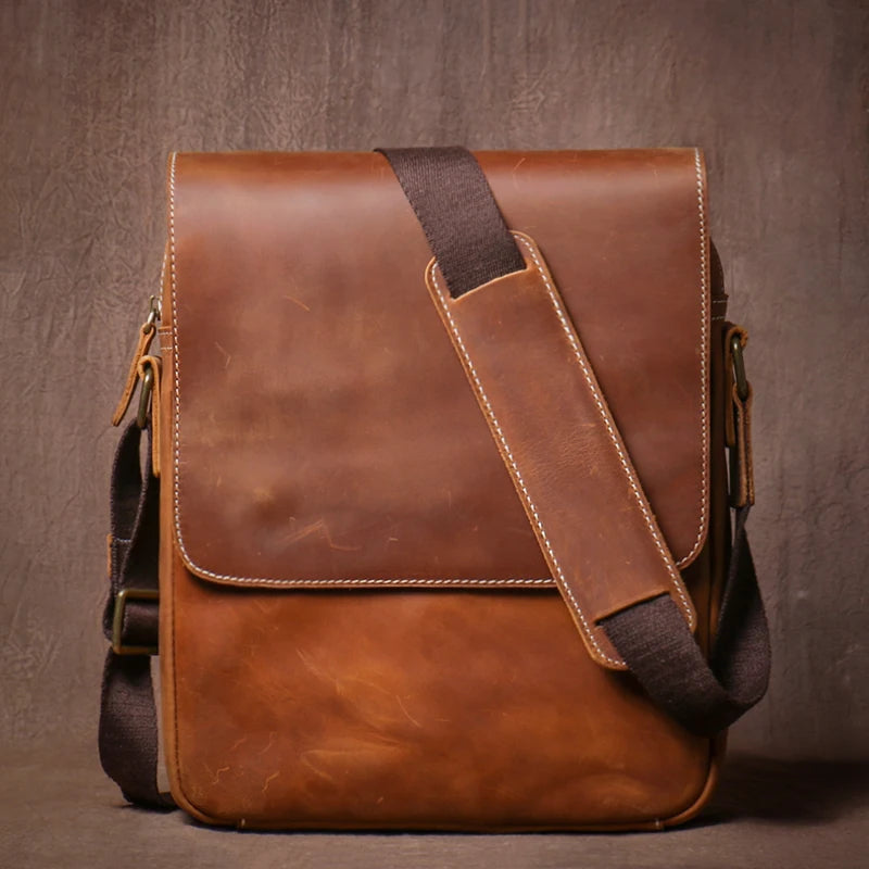 Vintage Lederen Heren Schoudertas