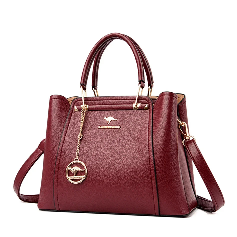 Luxe dames pu leren hand en schoudertas.