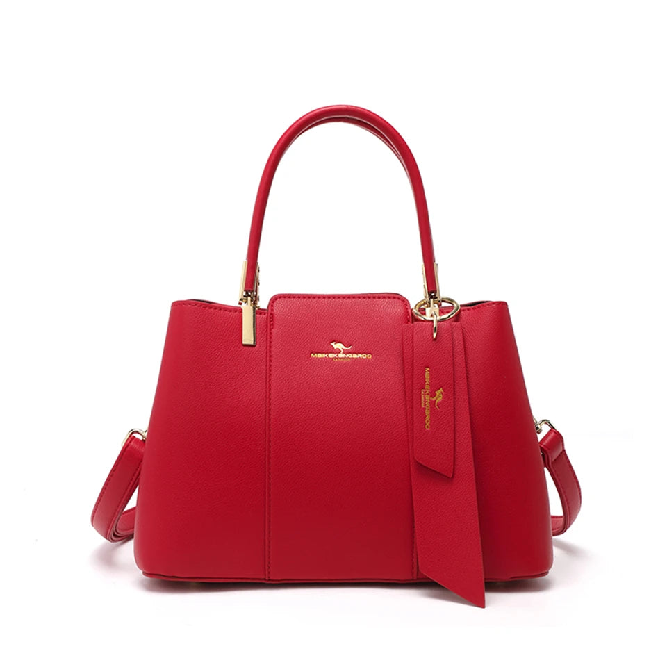 Luxe trendy PU lederen hand en schoudertas
