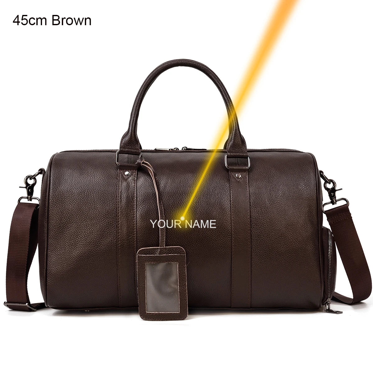 Luxe lederen handbagage en schouder reistas