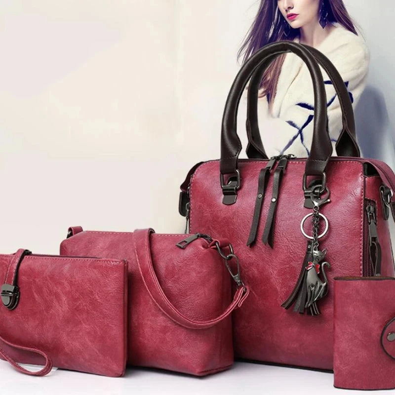 Dames Tassen Luxe  Portemonnee Handtassen En Schoudertas 4 stuks