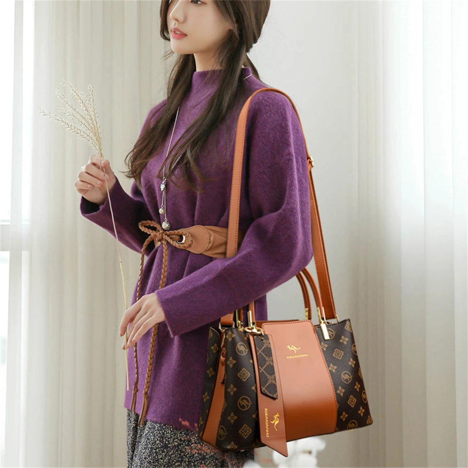Luxe trendy PU lederen hand en schoudertas
