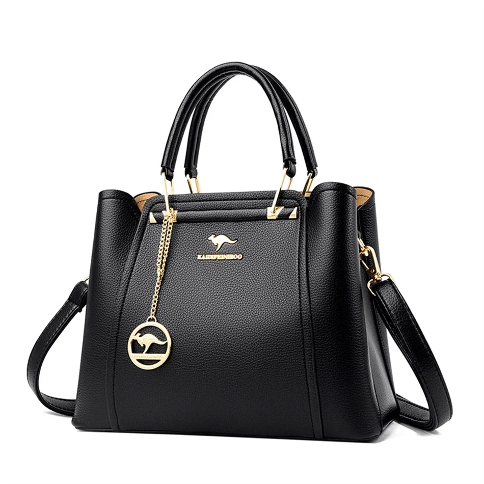 Luxe dames pu leren hand en schoudertas.