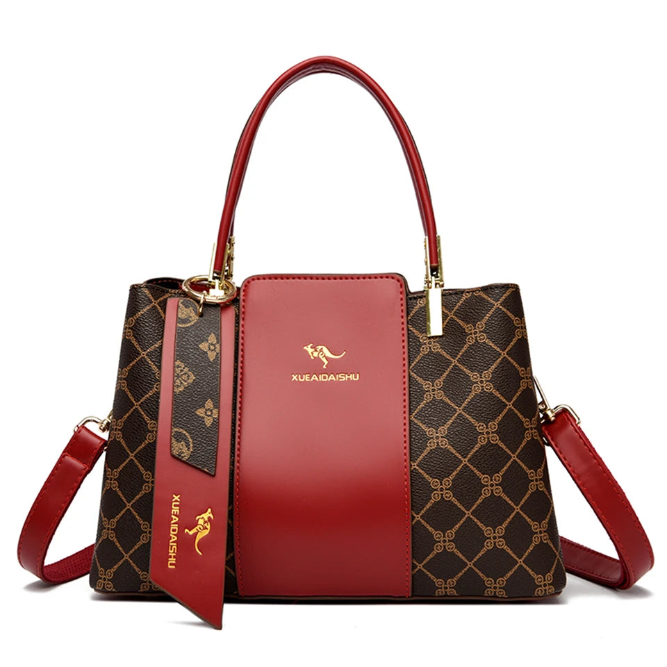 Luxe trendy PU lederen hand en schoudertas