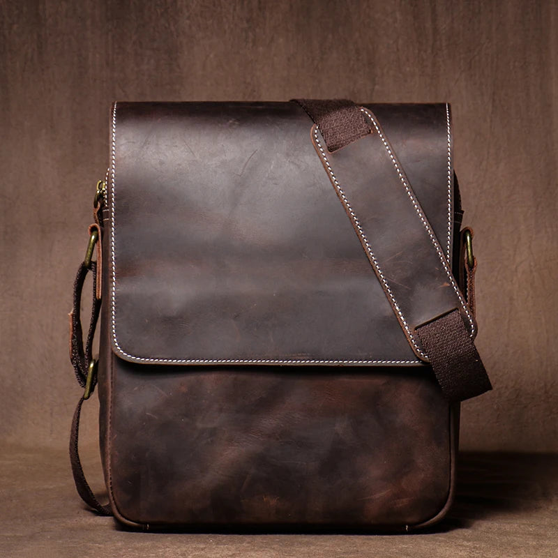 Vintage Lederen Heren Schoudertas