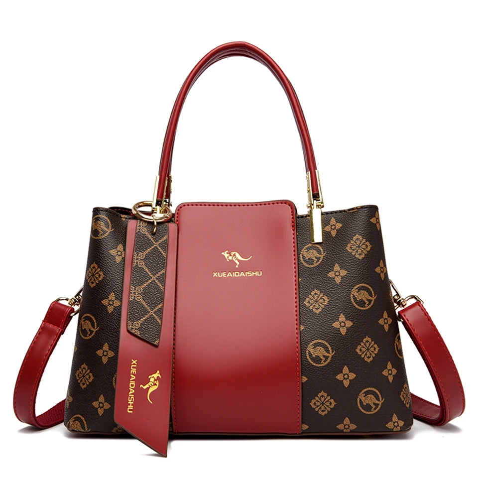 Luxe trendy PU lederen hand en schoudertas