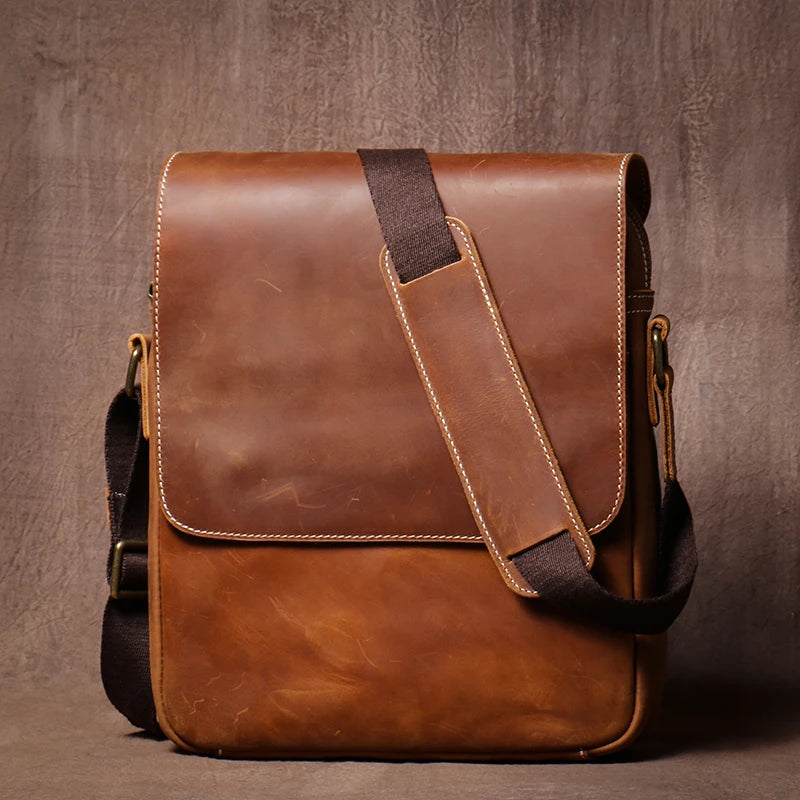 Vintage Lederen Heren Schoudertas
