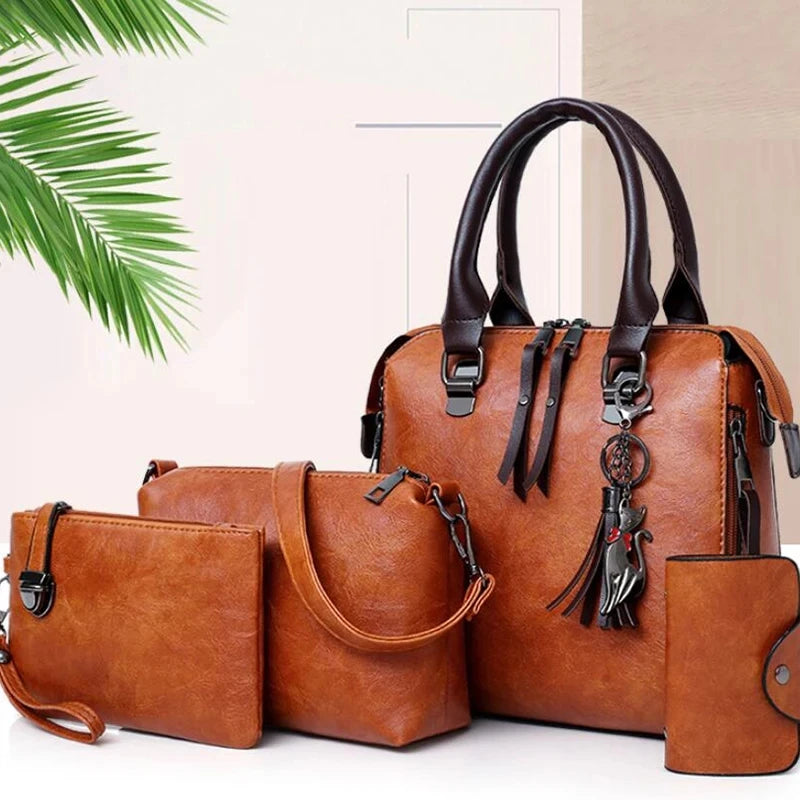 Dames Tassen Luxe  Portemonnee Handtassen En Schoudertas 4 stuks